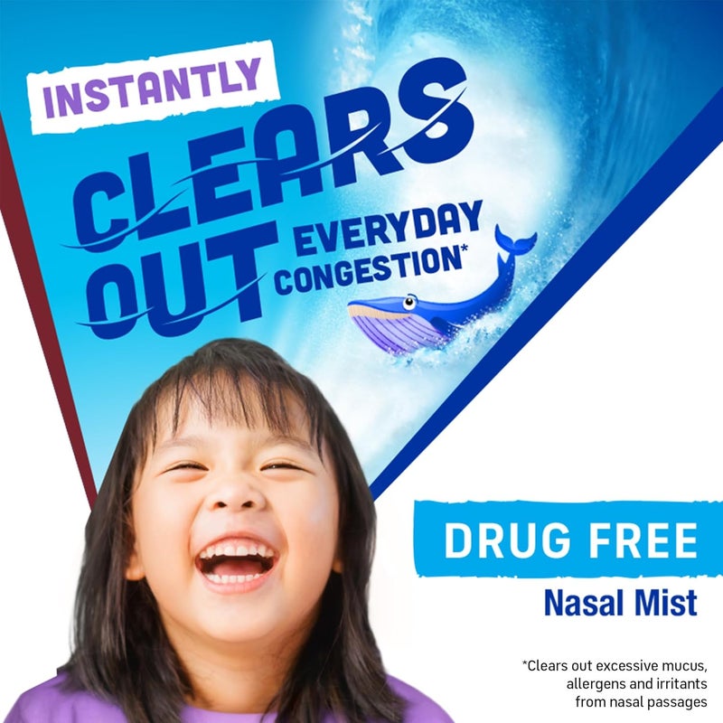 Afrin Moisturizing Children’s Saline Mist for Everyday Nasal Congestion and Dry Nose, Isotonic Seawater Saline Spray for Babies 6+ Months, Drug Free Baby Congestion Relief with Soft Tip Nozzle, 5 oz - Image 1